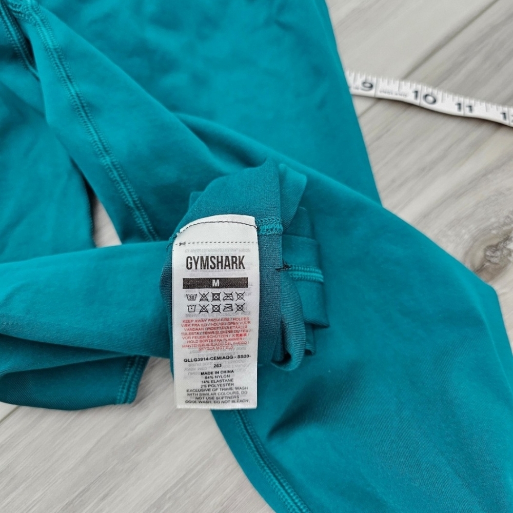 Gymshark Workout Leggings Sz M turquoise green - Picture 2 of 13